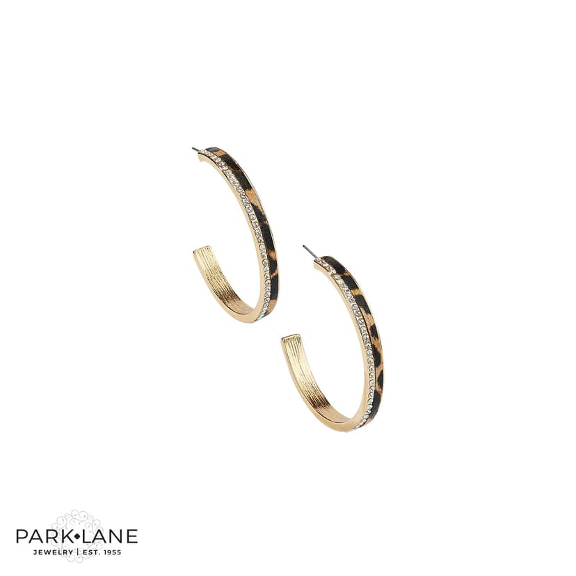 Park Lane textured gold hoop earrings